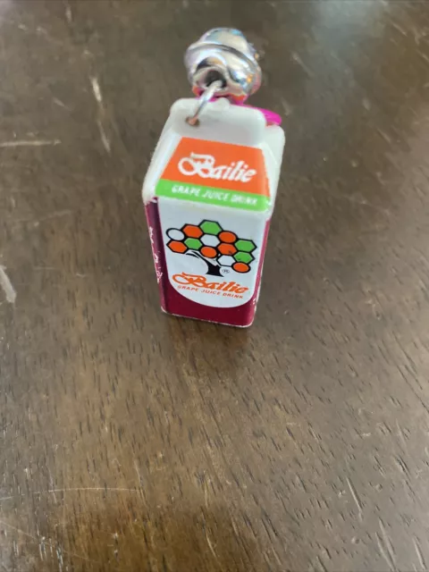 Vintage 1980s Plastic Bell Charm Grape Juice Drink For 80s Charm Necklace