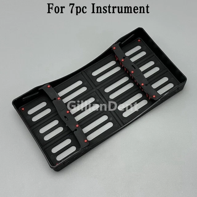 Dental 7 Instrument Sterilization Cassette Box Rack Rubber Linker Tray Plastic