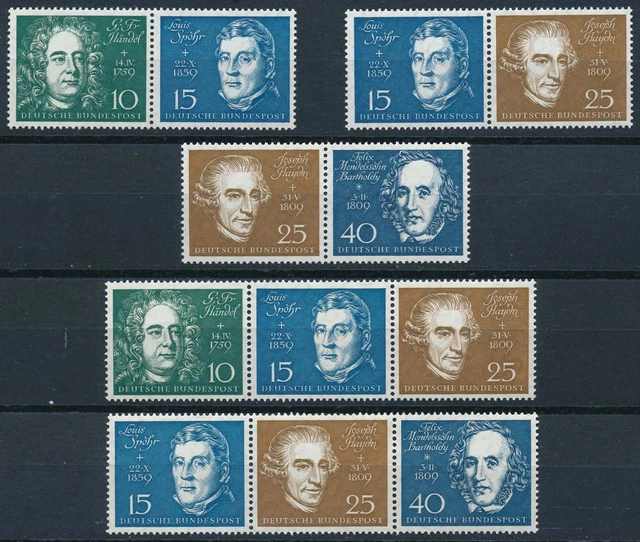 Bund Nr. 315-319 postfrisch ALLE 5 Zusammendrucke aus Block 2 #200568