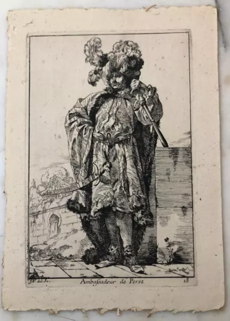 Joseph-Marie Vien Original Acquaforte Engraving Ambassador of Persia 1748 Joseph-Marie Vien Original Acquaforte Engraving Ambassador of Persia 1748