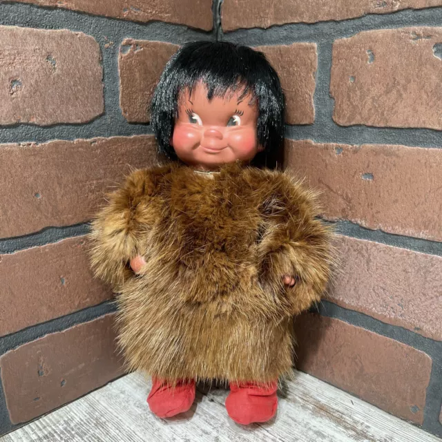 VINTAGE Regal Eskimo Doll Wearing Fur Made in Canada 1960's