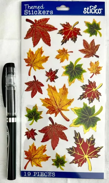 Vellum Maple Leaves - Scrapbooking Card Stickers (NEW) Sticko
