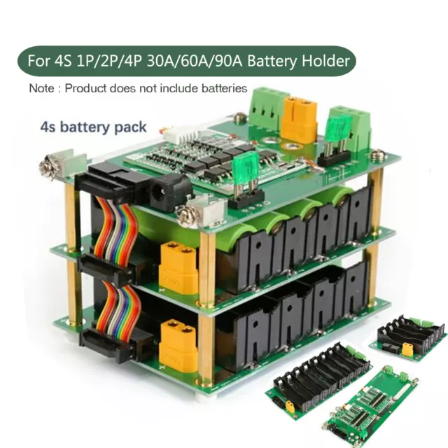 4S 1P 2P 4P 18650 Battery Holder Box + 4S 30A 60A 90A protection board 4/8 Slot
