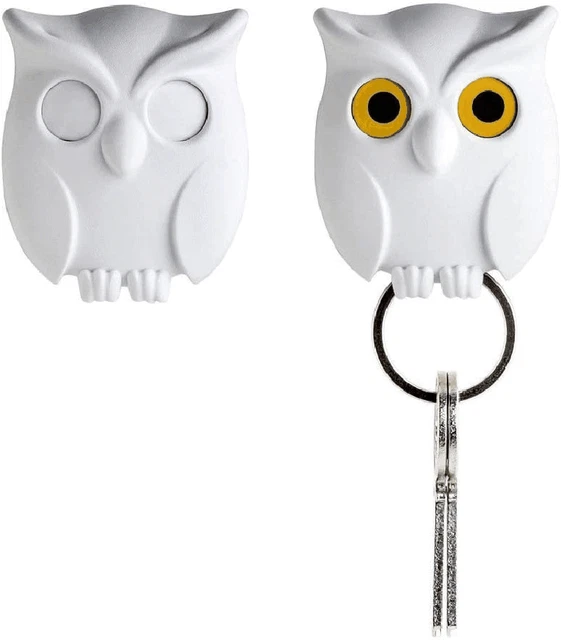 Key Holder for Wall Key Hooks Key Hanger White Entryway Key Holder White Owl