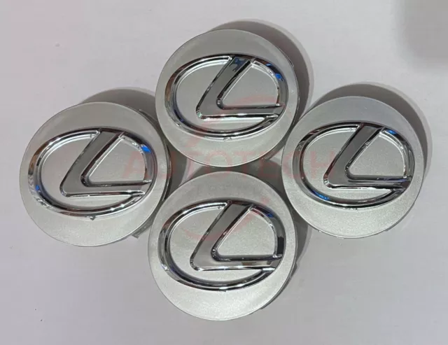 Set Of 4 Lexus Silver Wheel Hub Center Cap Rim 62Mm 3