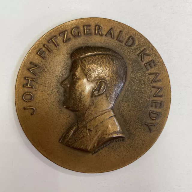 1961 John F. Kennedy Official Inaugural Medal 2.75" Bronze Medallic Art Co.