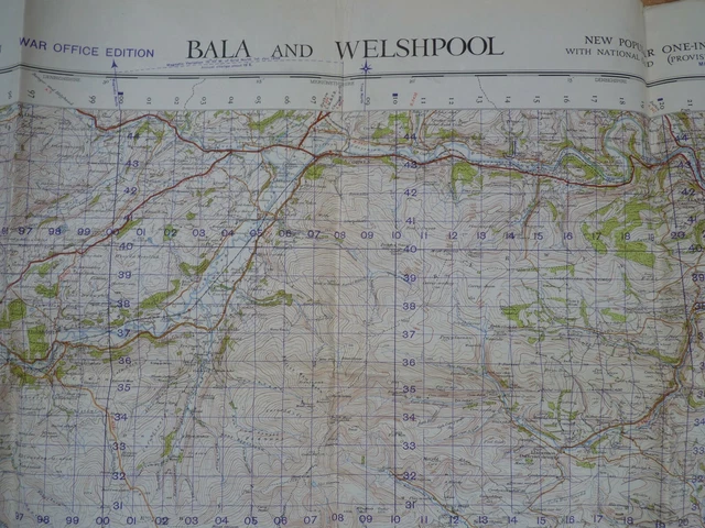 VINTAGE WAR OFFICE 1948 Map Bala and Welshpool Wales UK OS 117 £8.49 ...