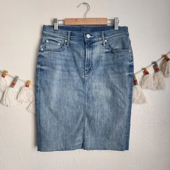 Mother Denim The Peg Step Fray Skirt After All These Years Modest Boho Chic 26