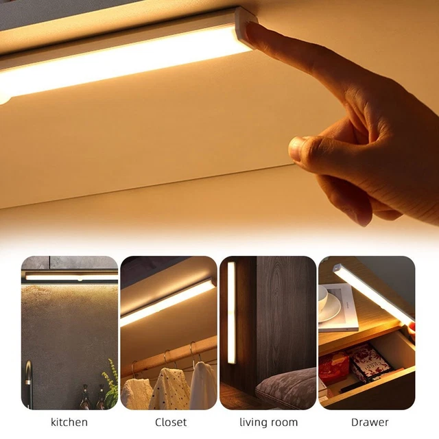 ANSMANN Lampada da incasso S, ricaricabile con sensore di movimento, diverse temperature di colore, ideale per armadi, cucina, bagno, cassetto, corridoio, scale o bancone, ricarica tramite micro USB