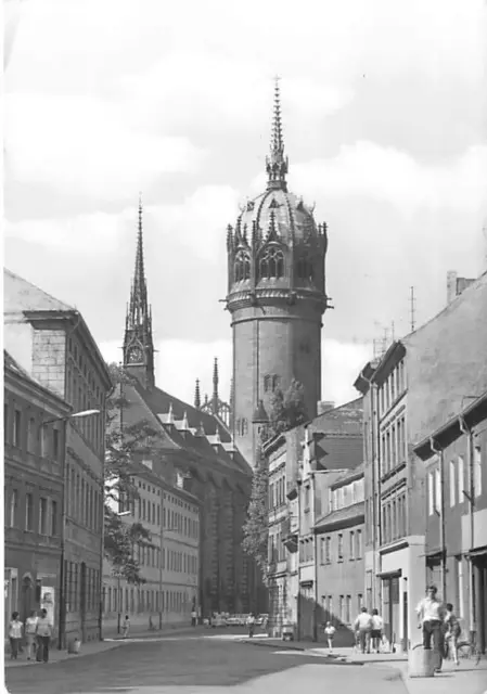 Wittenberg Lutherstadt AK Schloßstr Kirche Laden Geschäft Postkarte DDR um 1980