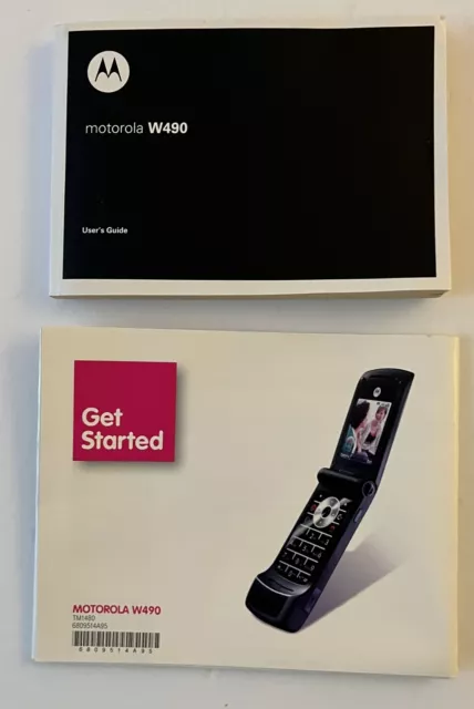 Motorola W490 T-Mobile Flip Phone User's Guide & Get Started Brochure