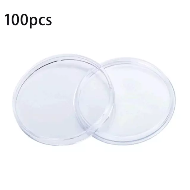 100x Clear Coin Holder Capsules 14mm Support d'affichage de protection Fine