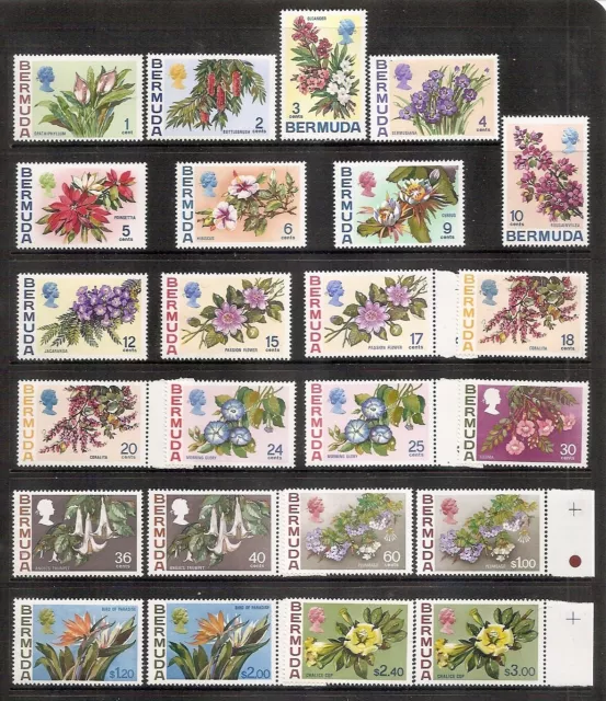 Bermuda - 1970 Flower Definitives - Complete Set - Mounted & Un-mounted mint