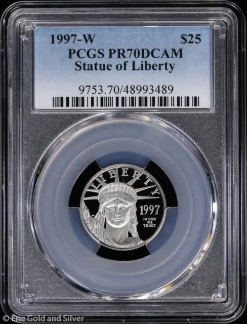 1997-W $25 Proof 1/4oz Platinum Eagle PCGS PR 70 DCAM