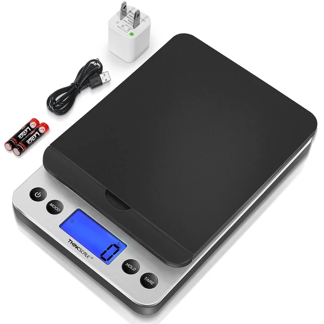 THINKSCALE Shipping Scale, 86lb Postal Scale with Hold and Tear Function, 5 Unit
