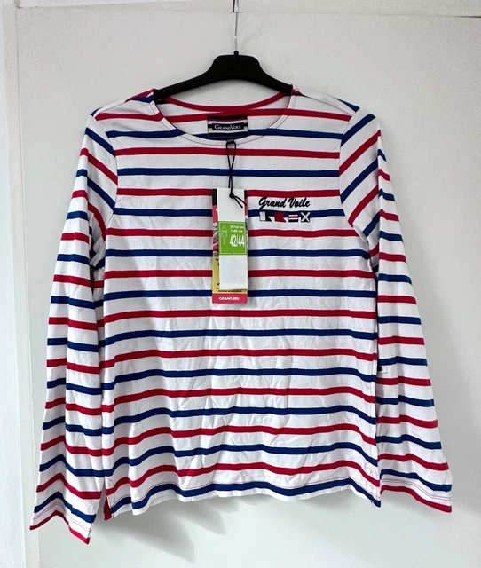 Only - Débardeur Femme Aya Stripe Blanc Bleu Marine