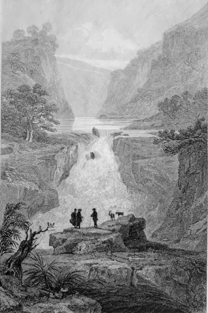 LOSS of the RHÔNE near Bellegarde-sur-Valserine - 19th century engraving
