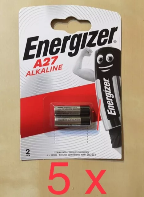 5 Packungen im Set  2er Pack A27 Energizer E27A (L828 MN27 GP27A) 12 V Batterien