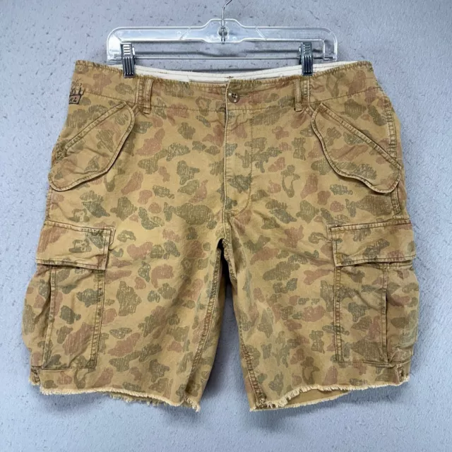 Ralph Lauren Denim & Supply Shorts Mens 36 Brown Camo Cargo Pockets Adjustable