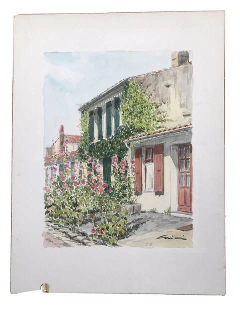 TABLEAU HUILE PAYSAGE animé vue de Sarlat Dordogne signé XXème EUR 179