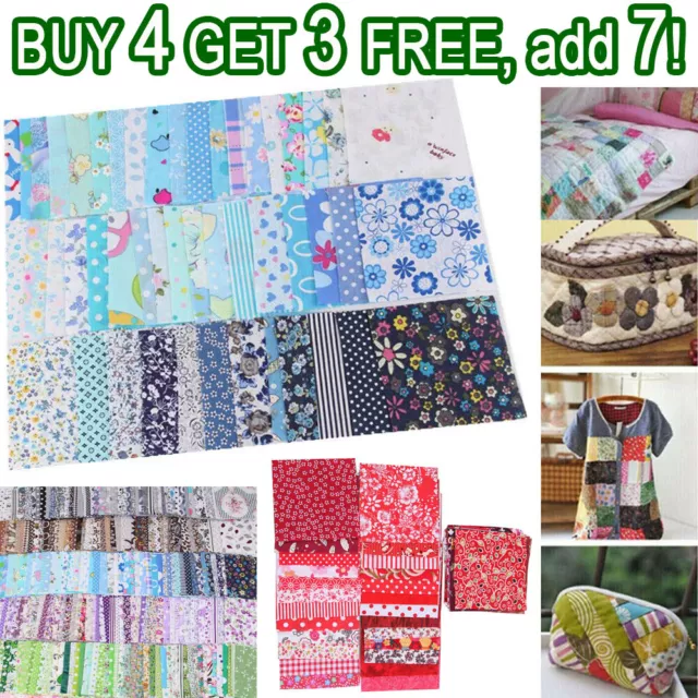 50x Patchwork Squares Fabric Charm Packs Quilting Designs Machine Cut remnants