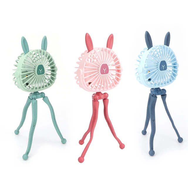 Mini Ventilateur De Poussette à Main Trépied Flexible Veilleuse à Faible Bruit