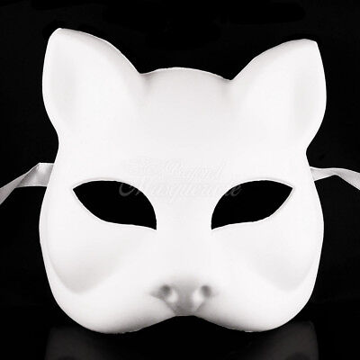 Gato Cat Blank Masquerade Mask - Venetian Cosplay Costume Party DIY Mask W7340