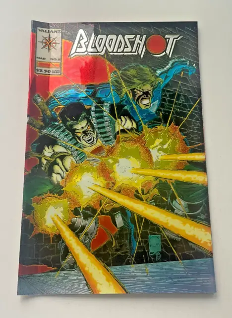 BLOODSHOT #0 Valiant Comic Book 1993 Joe Quesada Foil Cover Eternal Warrior