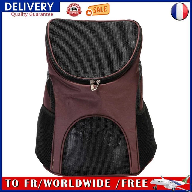 Pet Cat Carrier Backpack Breathable Travel Outdoor Shoulder Carry (Coffee)