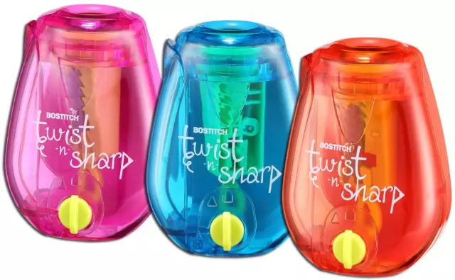 Office Twist-N-Sharp Manual Pencil Sharpener, Easy Open Tray, Perfect for Kids,