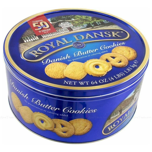 ROYAL DANSK KELSEN Danish Baked Pure Butter Cookies Biscuit Large Tin