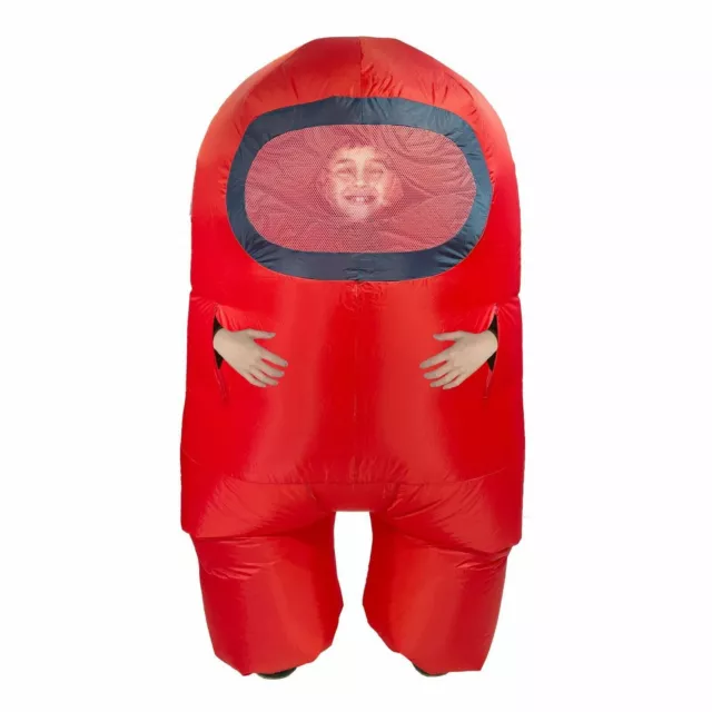 AMONG US RED Crewmate Halloween Costume Inflatable Suit with Fan Child ...