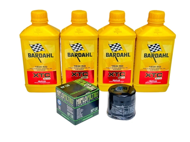 KIT TAGLIANDO 4LT BARDAHL XTC 15W50 + FILTRO HIFLO