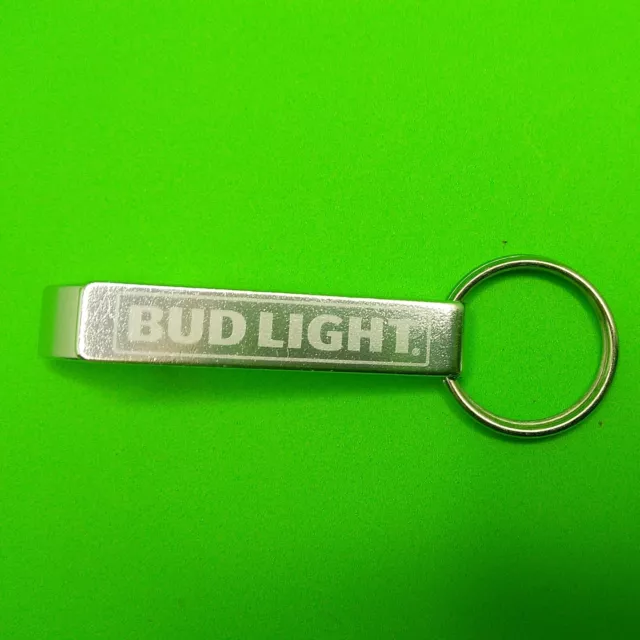 BUD LIGHT 2.5" Bottle Opener Keychain - Aluminum Beer Key Ring