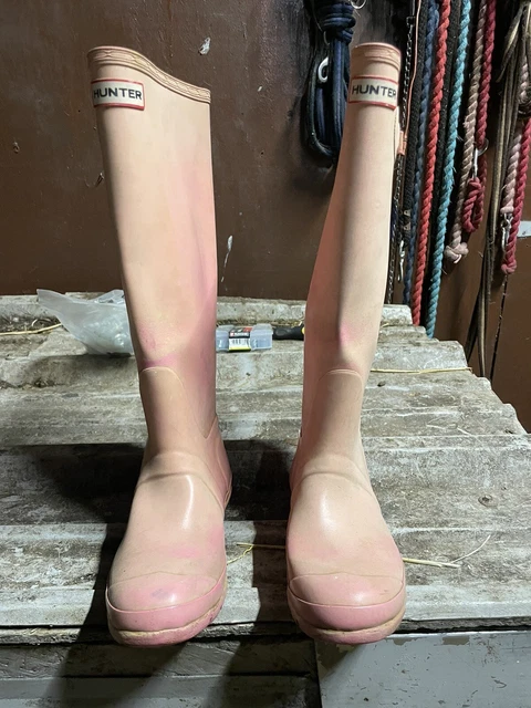 Pale pink hunter wellies top