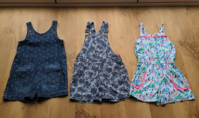 Three Girls Summer Dungarees / Playsuits From Mini Boden & Fat Face Age 11-12