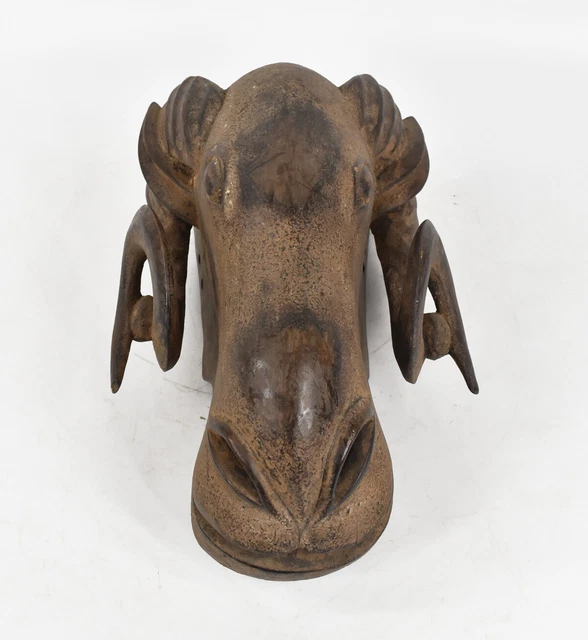 Baule Wooden Ram Mask Gbagba Cote d'Ivoire African Art