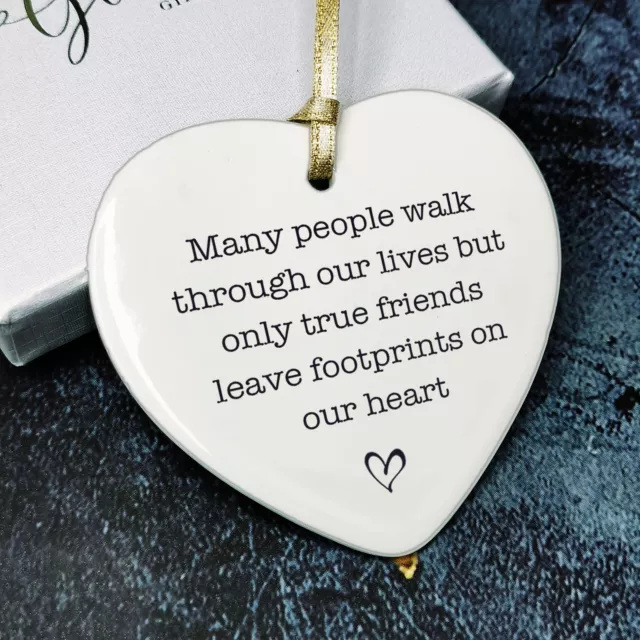 Friendship Plaque Gift for Her Him Best Friends Ceramic Heart Plaque Hanging