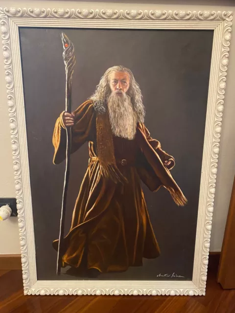 Antonio Sciacca - Quadri olio su tela - Gandalf con cornice