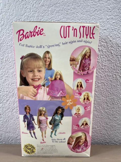 Cut 'n Style Barbie Doll 2002 Mattel “Grow, Cut, Pull It Out Again,” 56891 NRFB 2