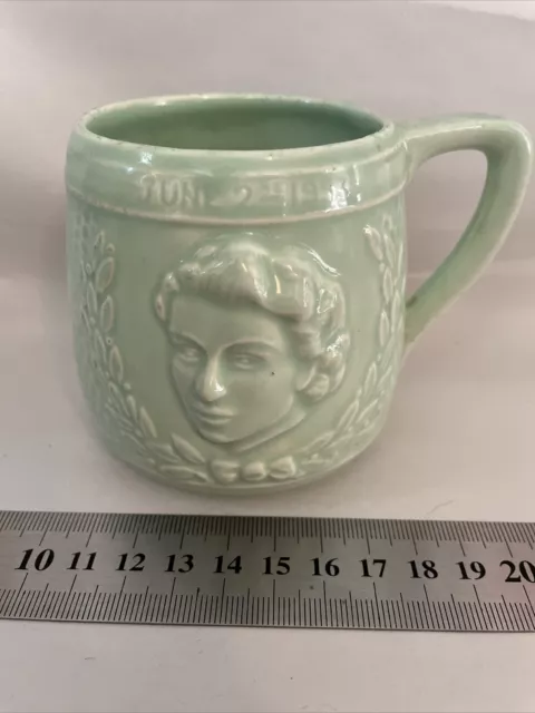 1953 KSP Coronation Mug Queen Elizabeth II Keele Street Pottery Royal Cup