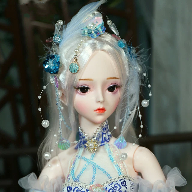 Full Set 1/3 60cm BJD Doll + Face Makeup + Eyes + Wig + Clothes Set Girls Gift