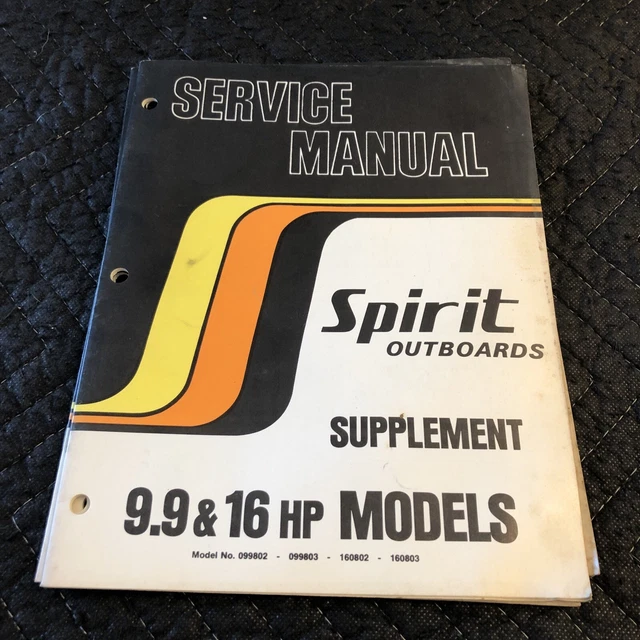 1979 Spirit Outboards 9.9 16 HP Models Service Repair Shop Manual Supplement