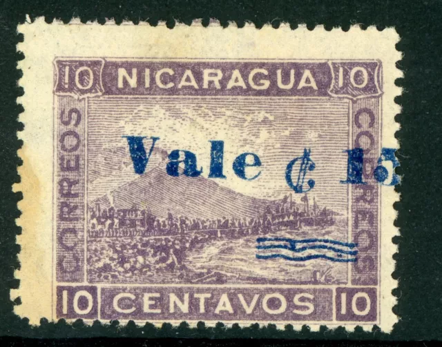 Nicaragua 1904 15¢/10¢ Lithographed Momotombo Shifted Scott 176v Mint W674
