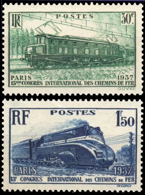FRANCE 1937 Yv.339/40  Congrès des Chemins de Fer Neufs** Ref.04005