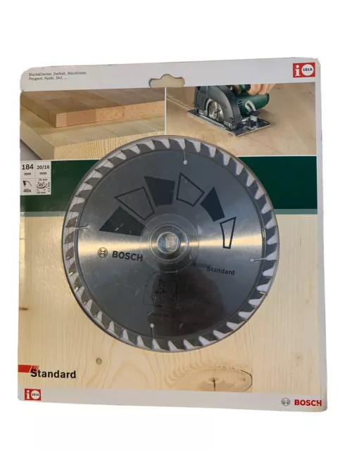 Bosch Kreissäge TCT Klinge 184 mm 20/16 mm 40T - Typ 181a - Standard