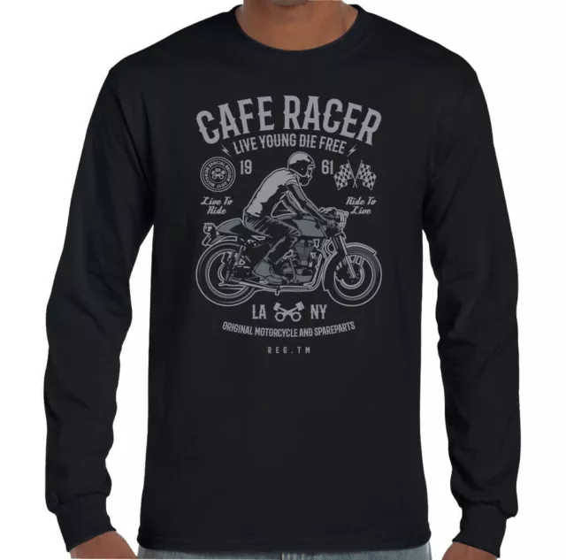 Cafe Racer Uomo Divertente Moto T-Shirt Biker Moto Fan Indiano Moto