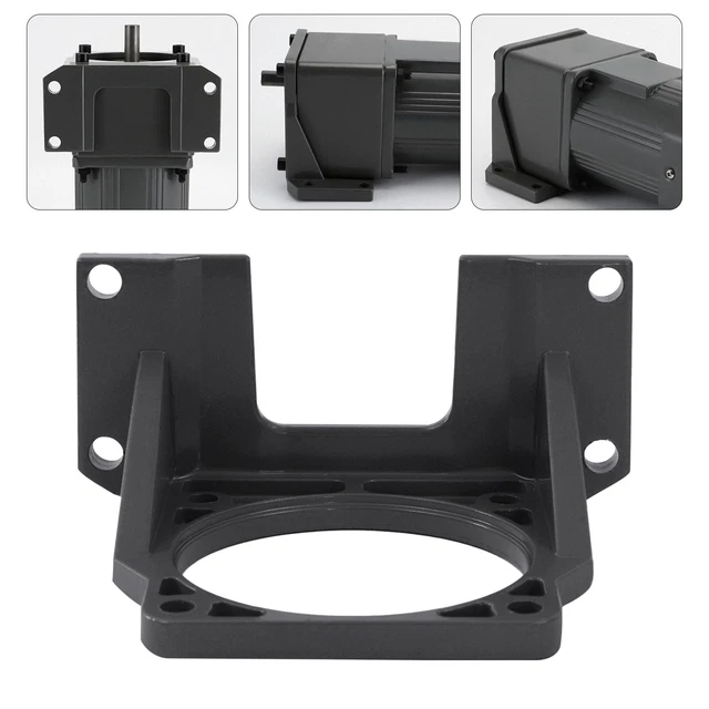 Aluminum Alloy Motor Mount Bracket Fixing Mounting Bracket 4-Hole Base Black NEW