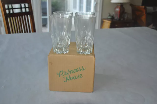Set Of Four (4) Vintage Princess House Highball Glasses/Tumblers