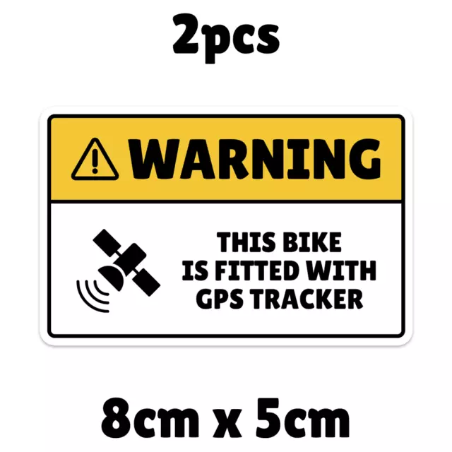 2 x This Bike Is Fitted With GPS Tracker Safety Security Warning Sticker